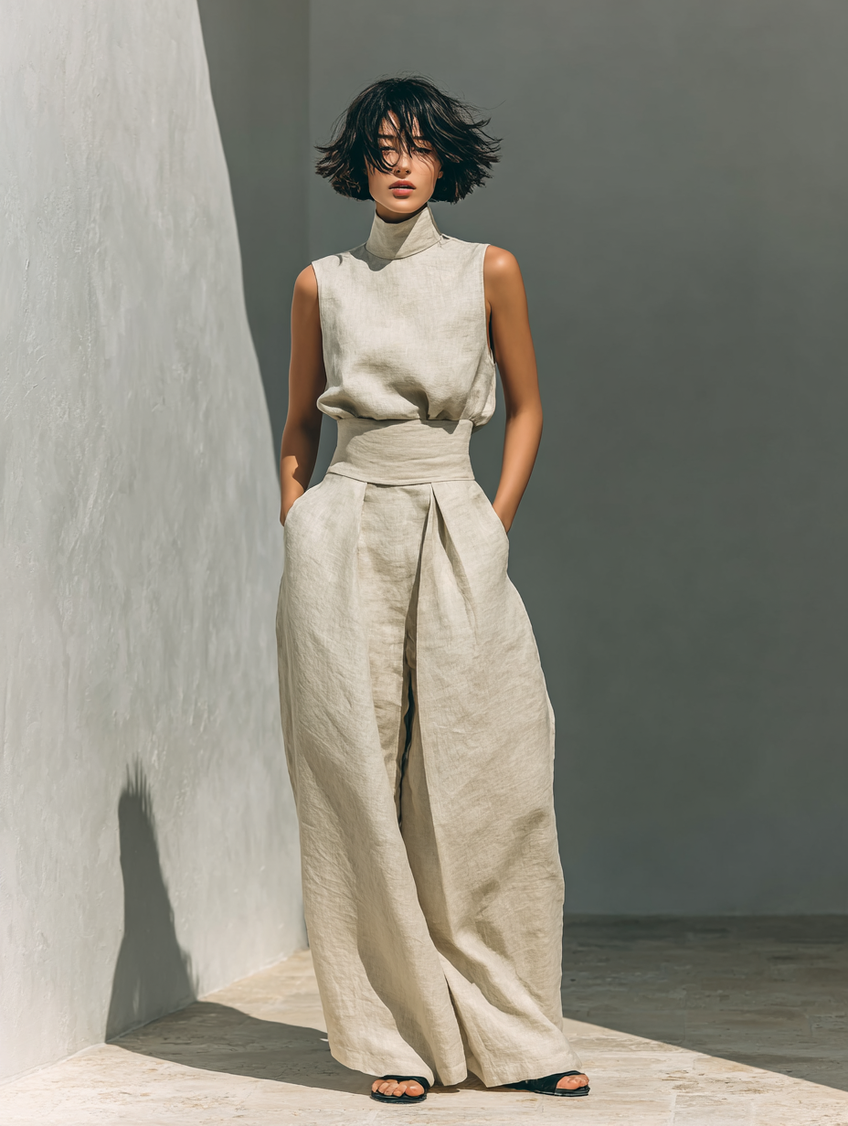 Maria – A minimalist cotton and linen set