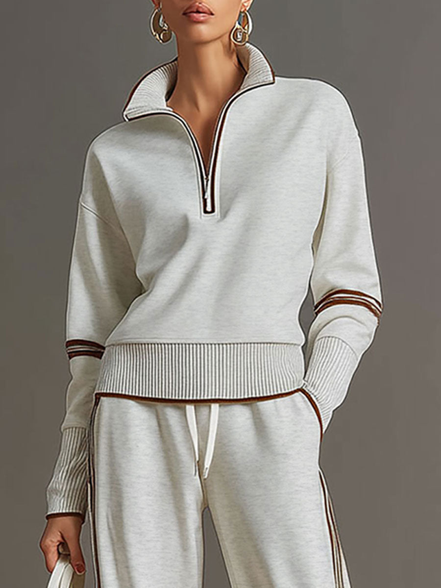Priscilla - Stylish Sports Set with Half-Zip Sweatshirt