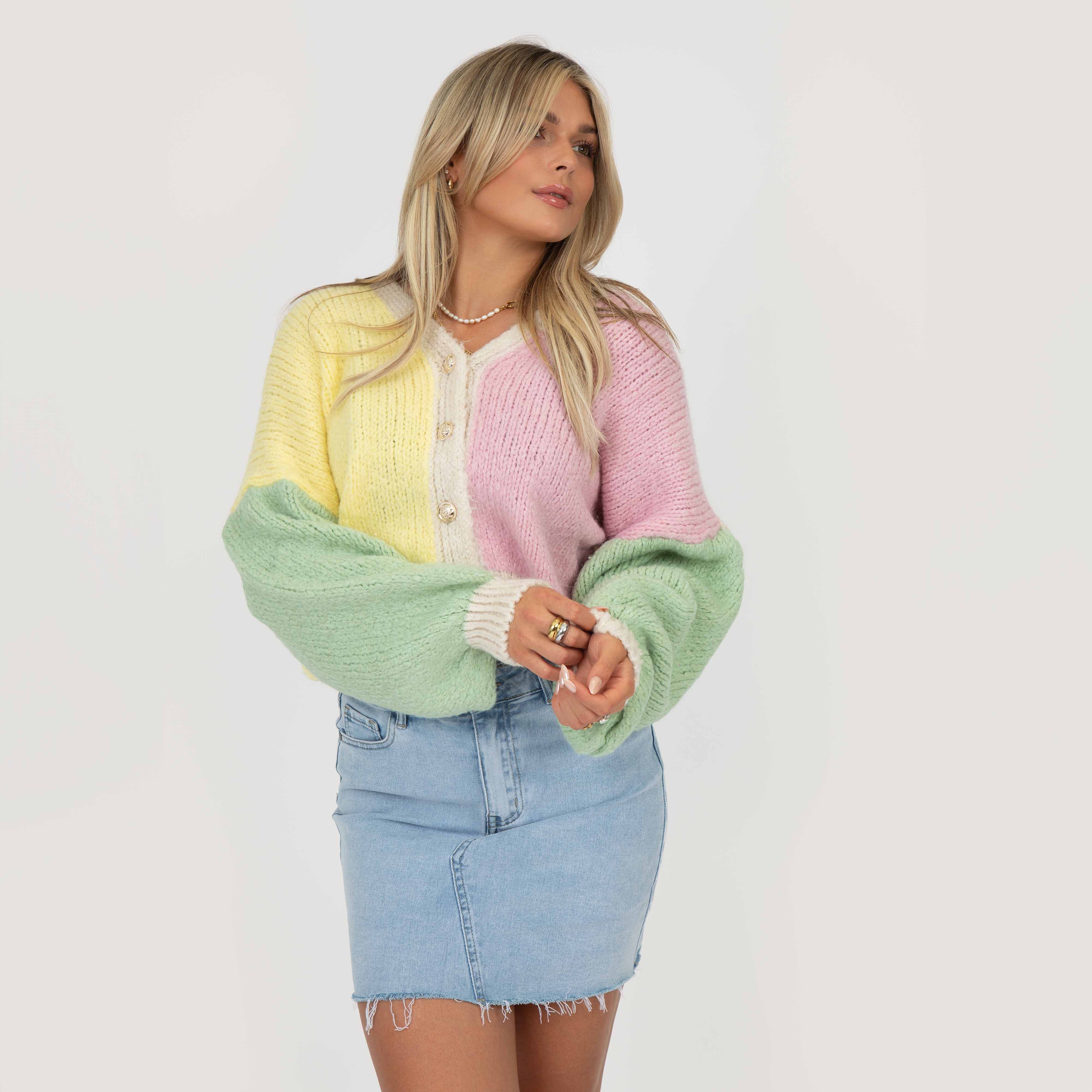 Pastel Velvet Oversized Cardigan