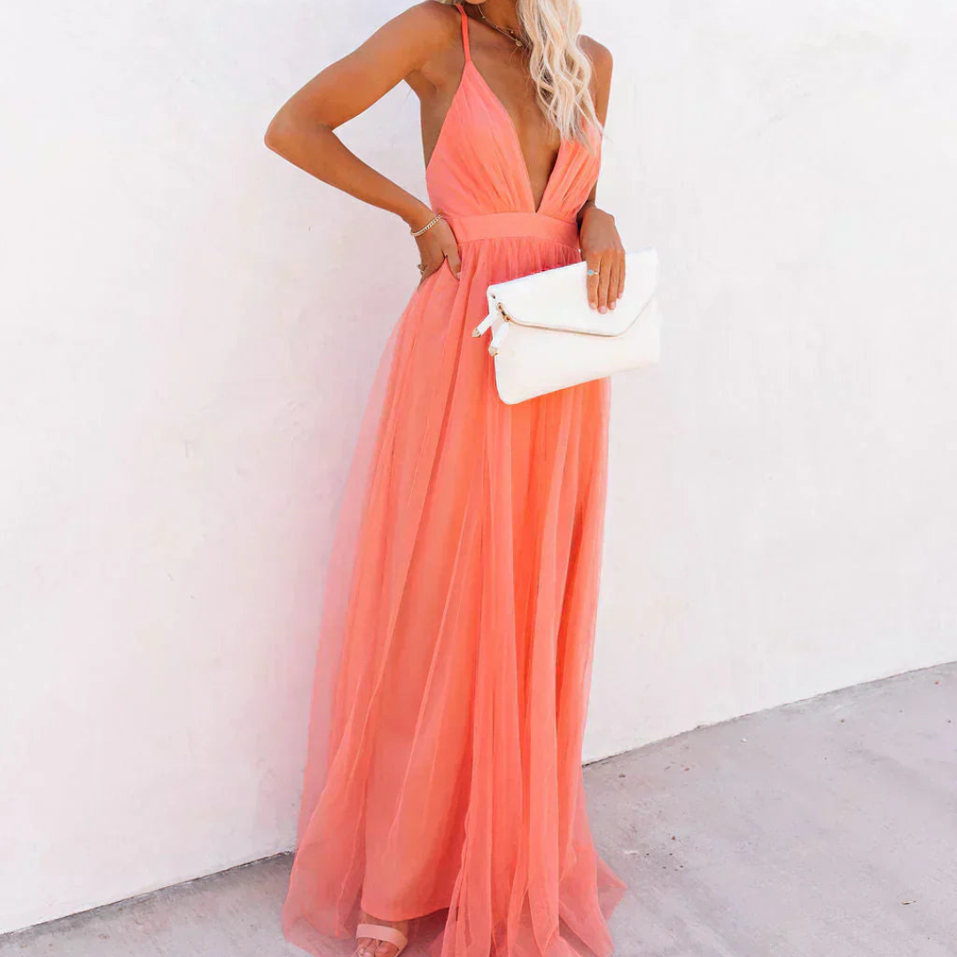 DELACROIX | Lumière Corail Maxi Dress