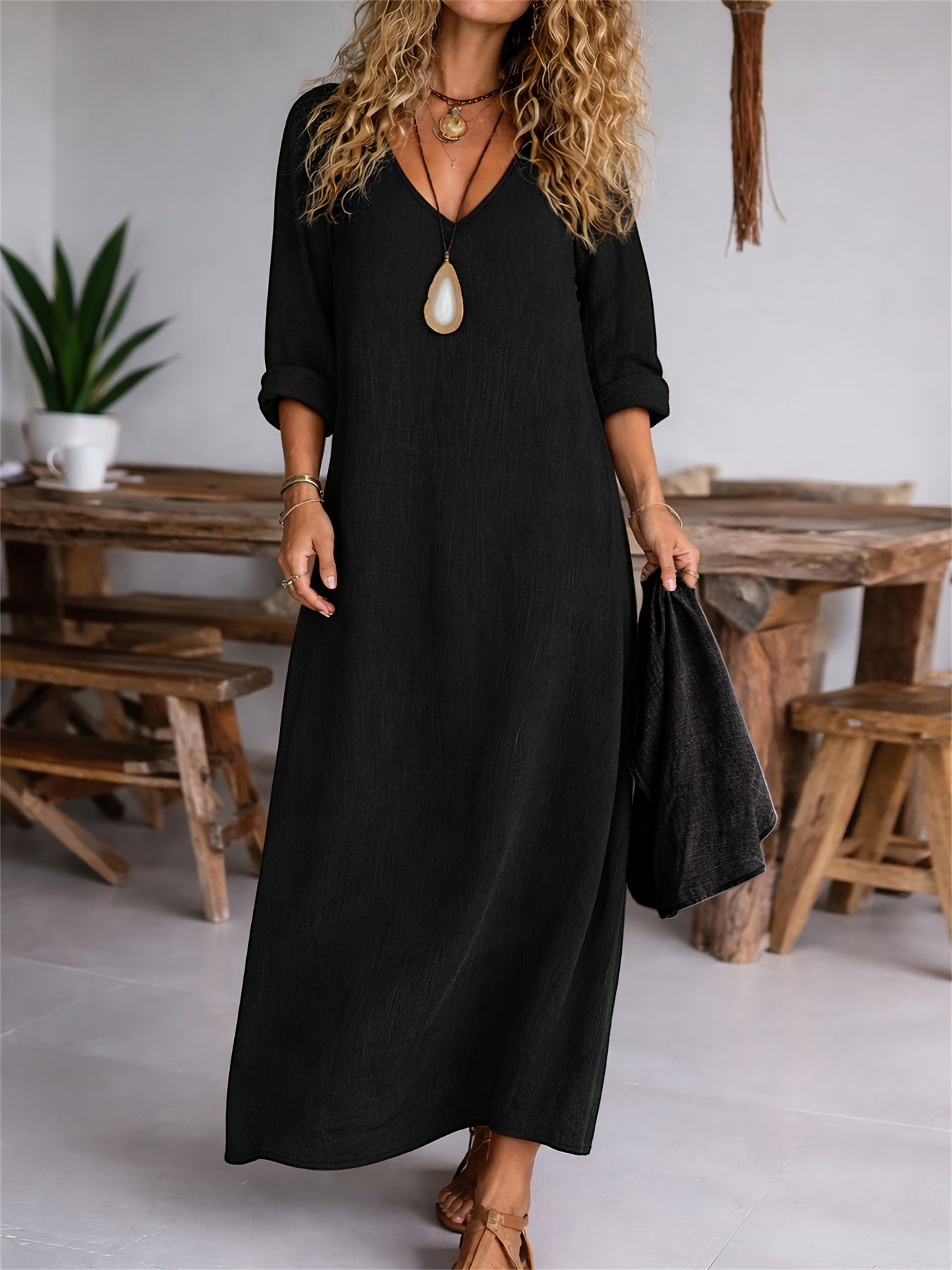 Sorella™ - Relaxed V-Neck Maxi Dress