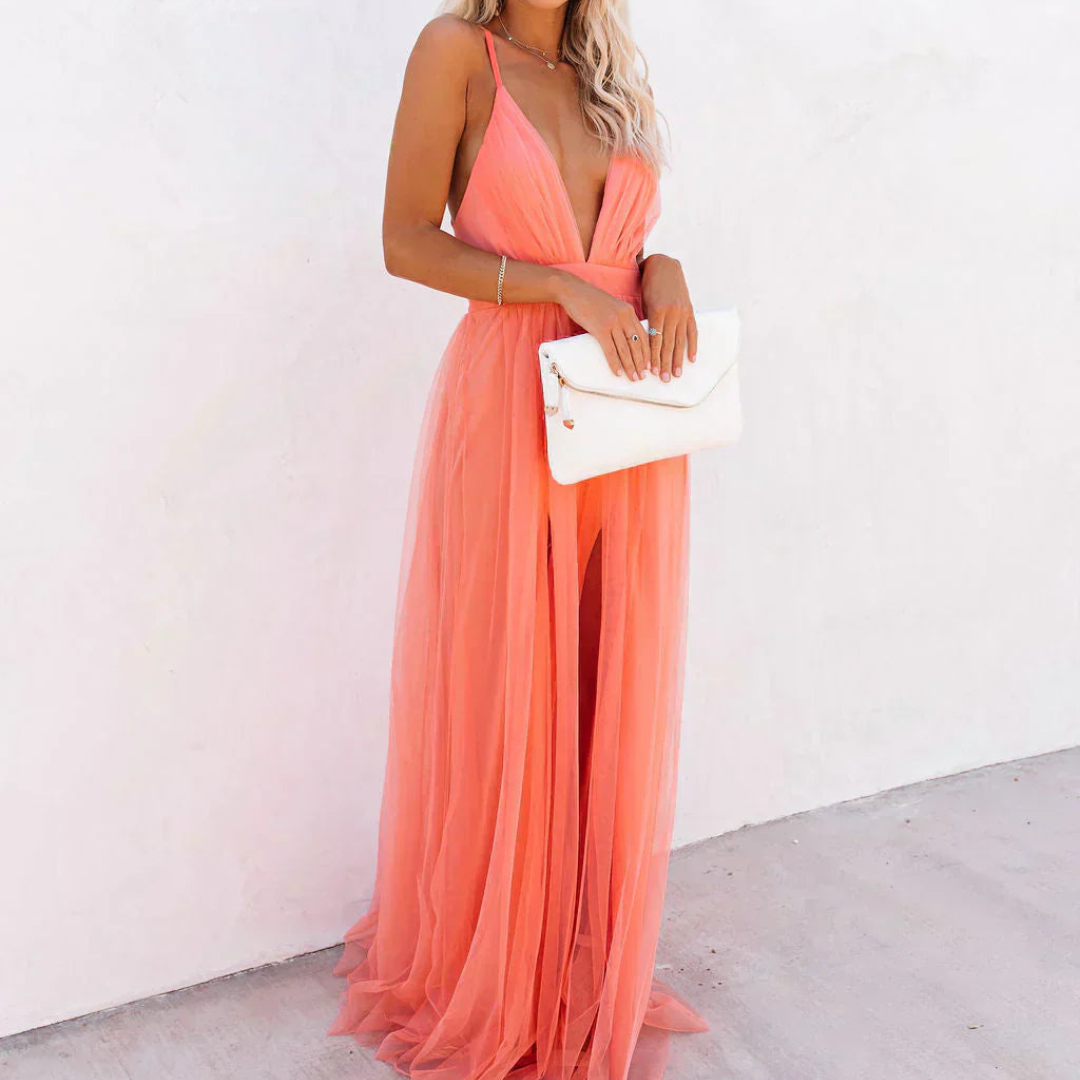 DELACROIX | Lumière Corail Maxi Dress