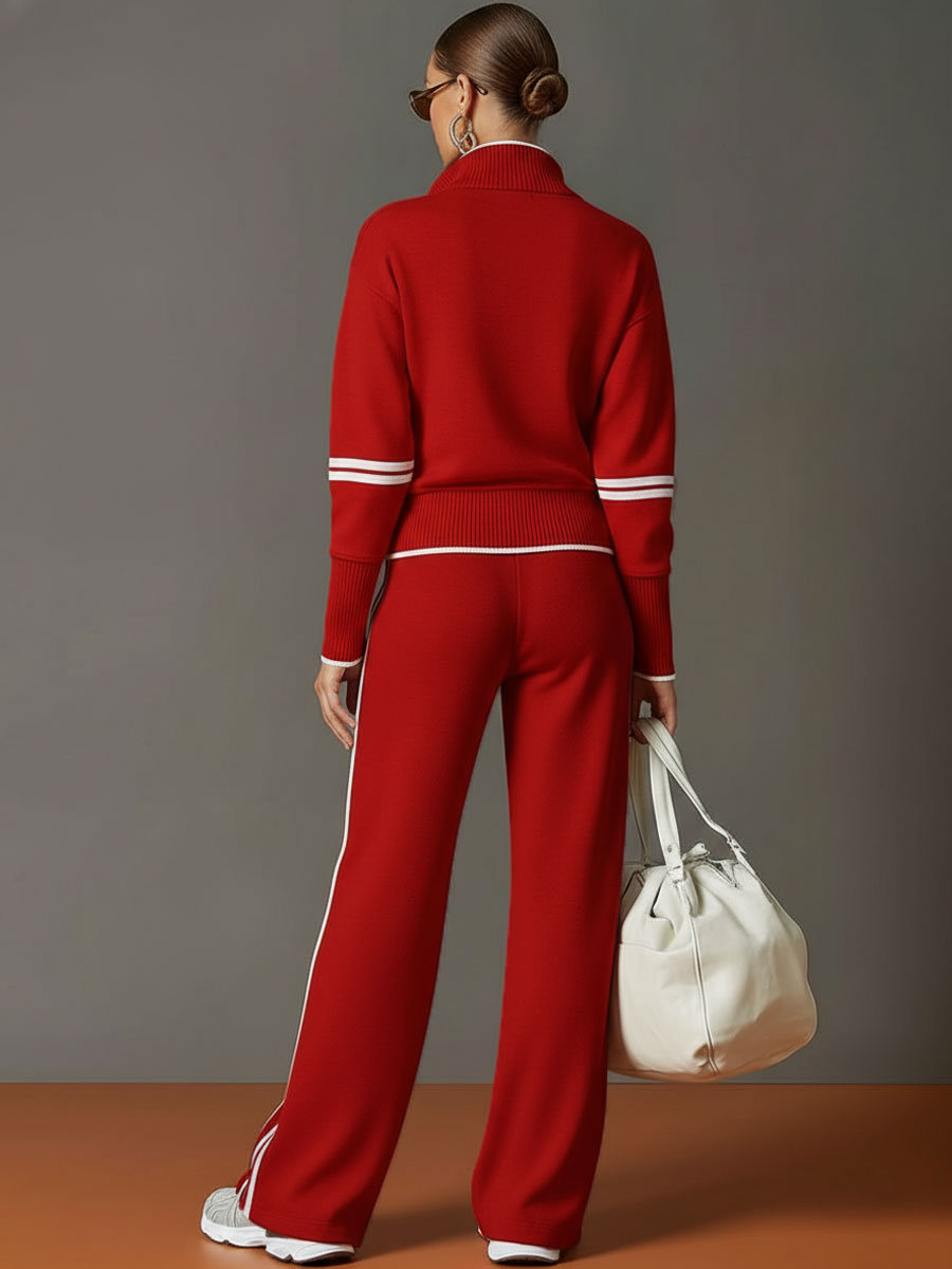 Priscilla - Stylish Sports Set with Half-Zip Sweatshirt