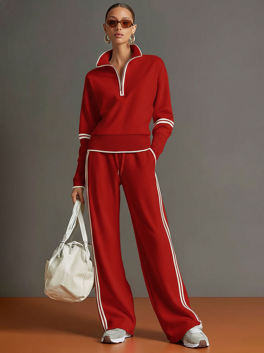 Priscilla - Stylish Sports Set with Half-Zip Sweatshirt