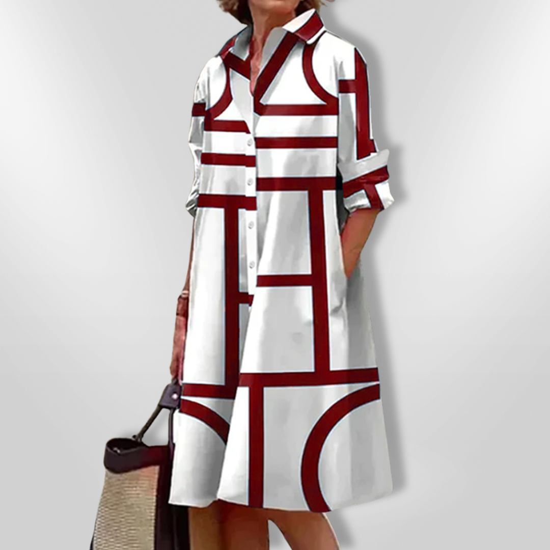 Helen | Geometric Midi Dress