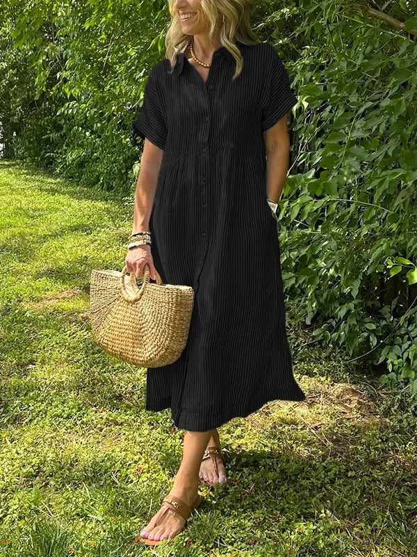 Angela | Striped Shirt Dress