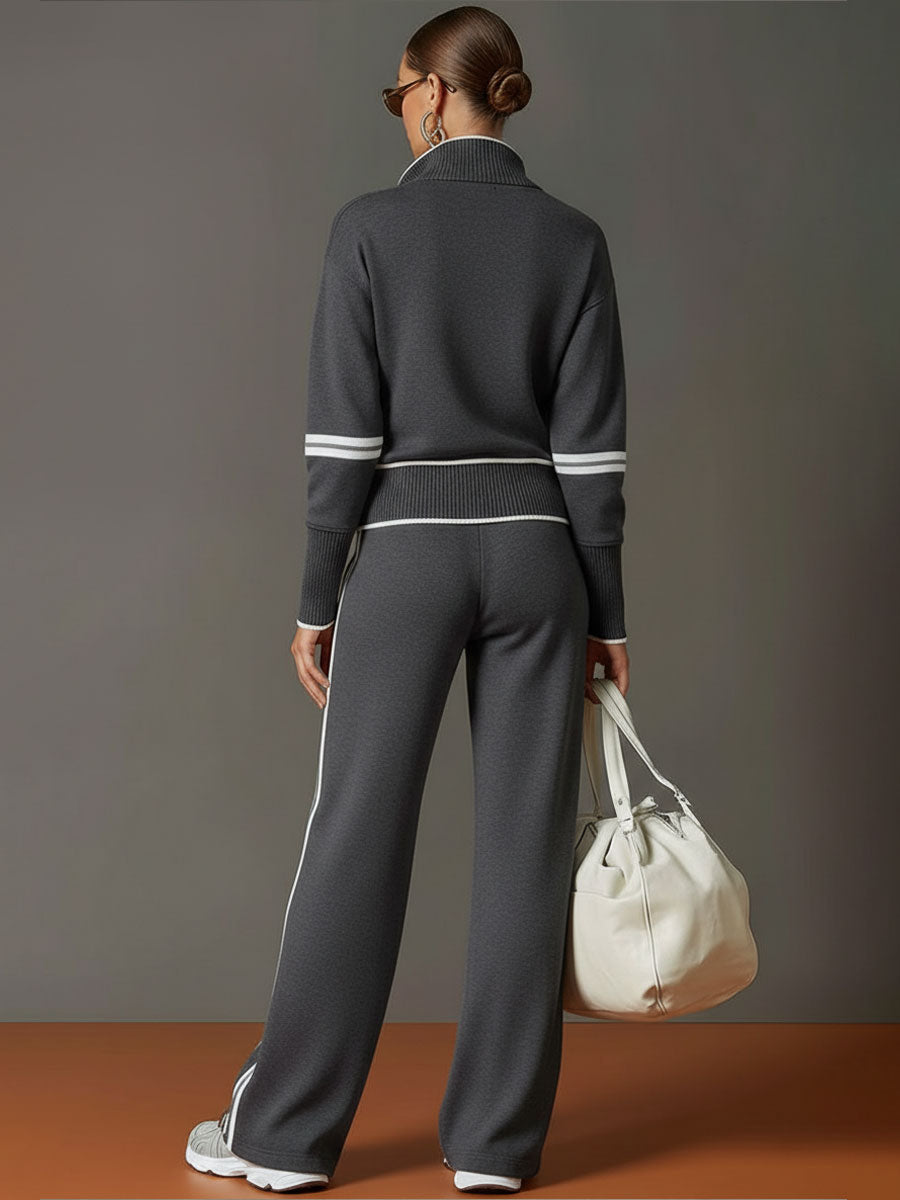 Priscilla - Stylish Sports Set with Half-Zip Sweatshirt