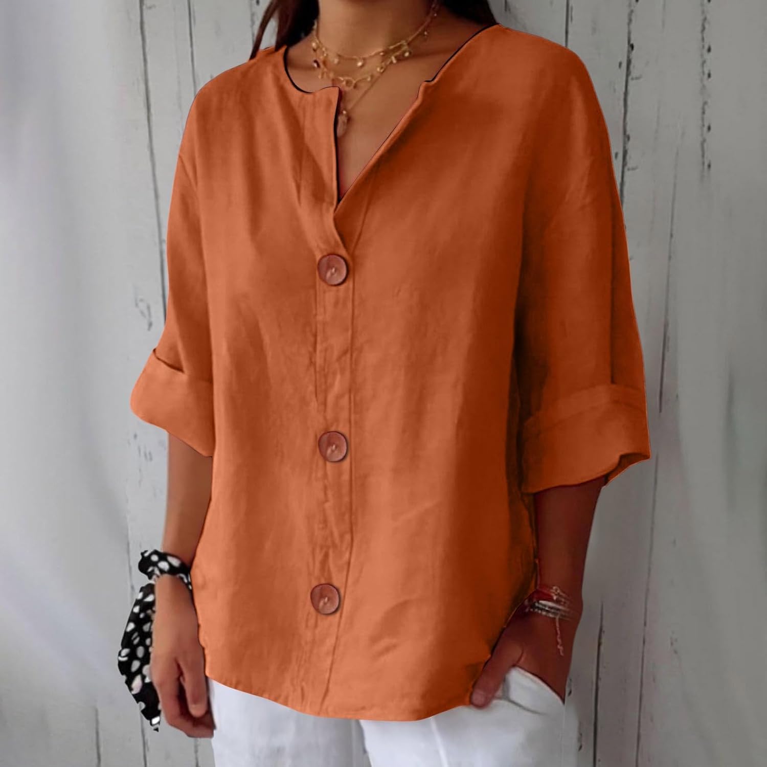 Jessica | Elegant Linen Blouse