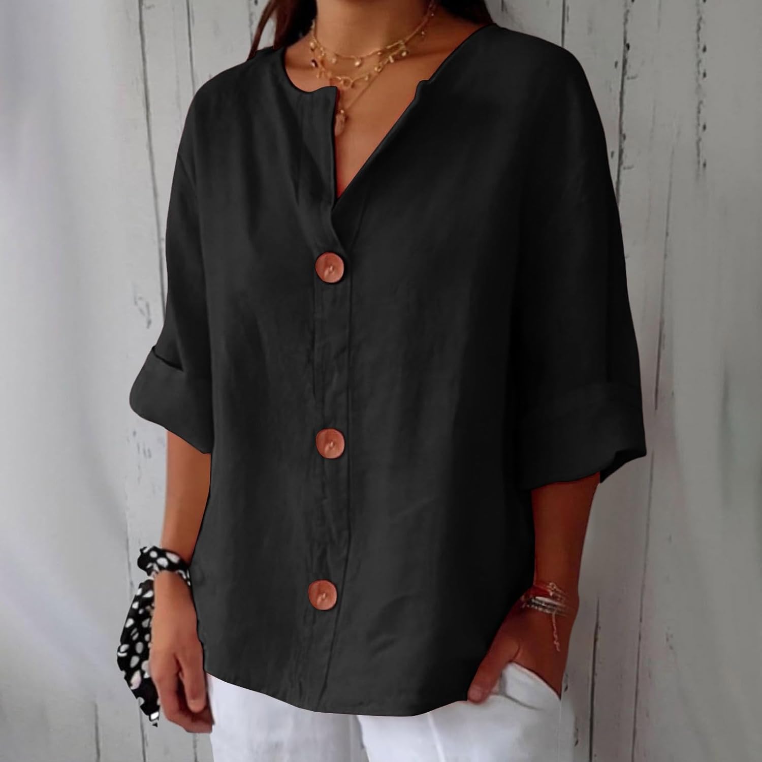 Jessica | Elegant Linen Blouse