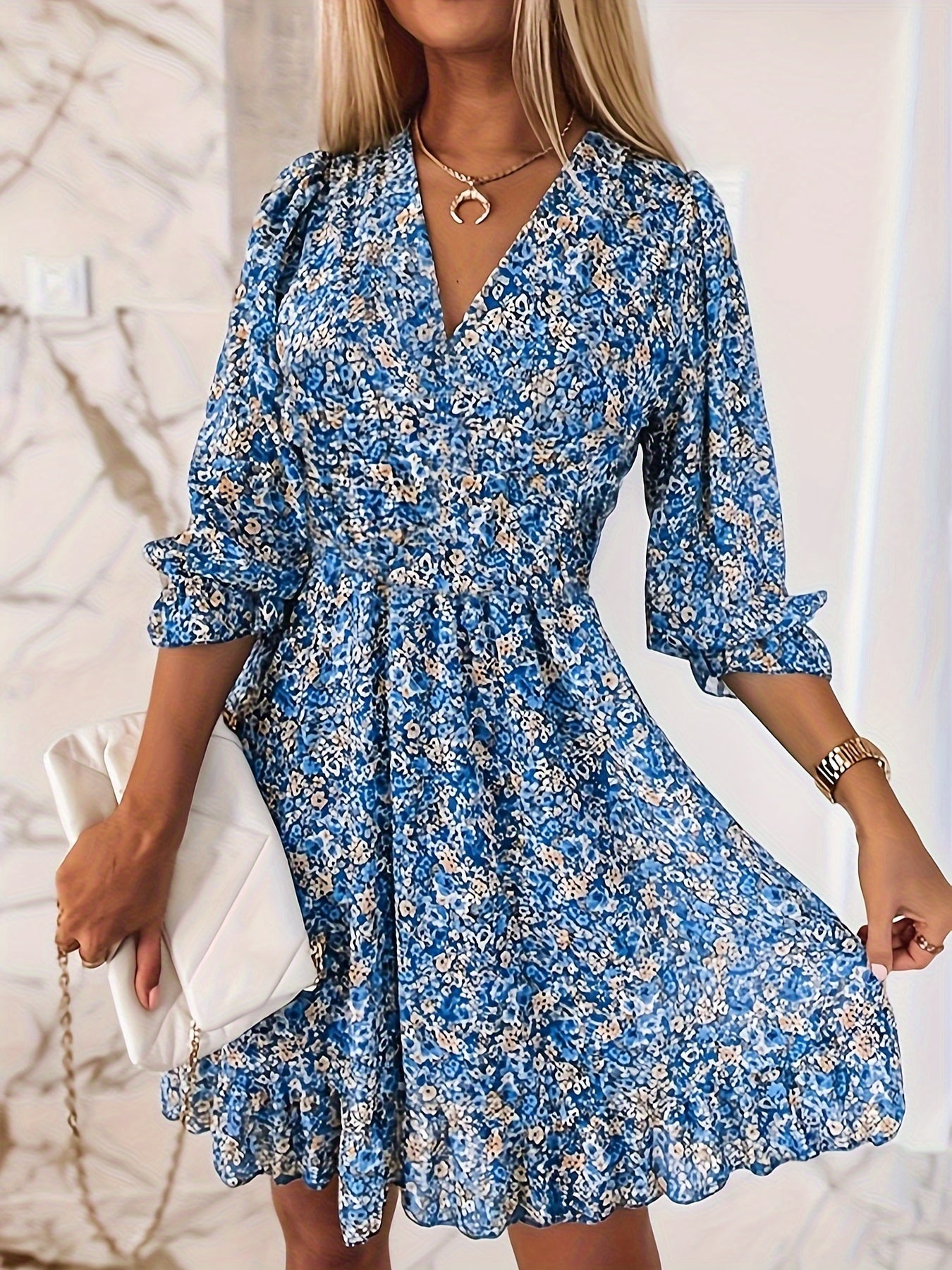 Evie | Floral Ruffle Mini Dress