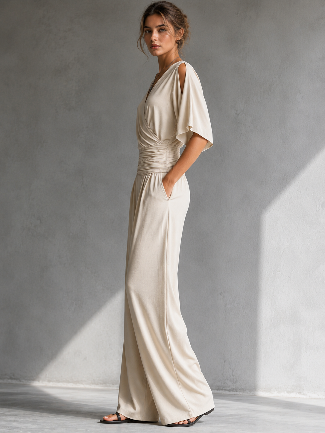 Elara™ Draped Wide-Leg Jumpsuit