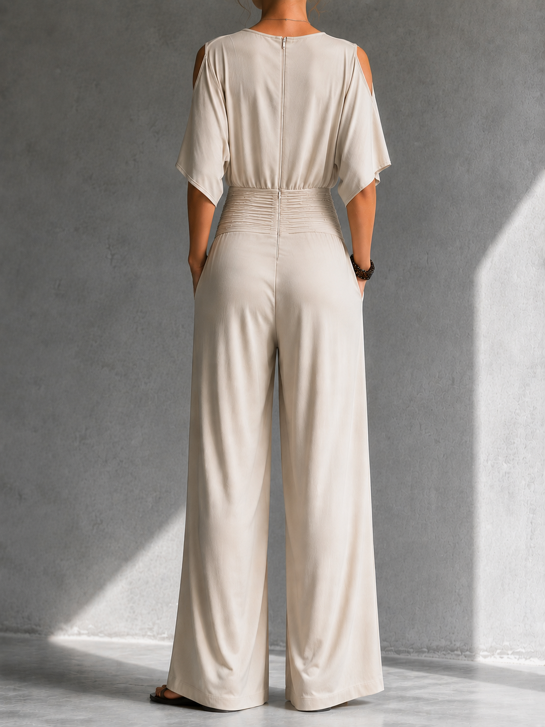 Elara™ Draped Wide-Leg Jumpsuit