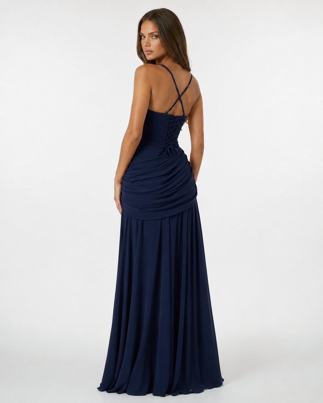 ENIE | Maxi dress with a gathered, square neckline