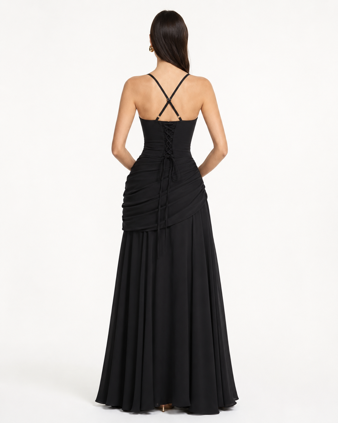 ENIE | Maxi dress with a gathered, square neckline