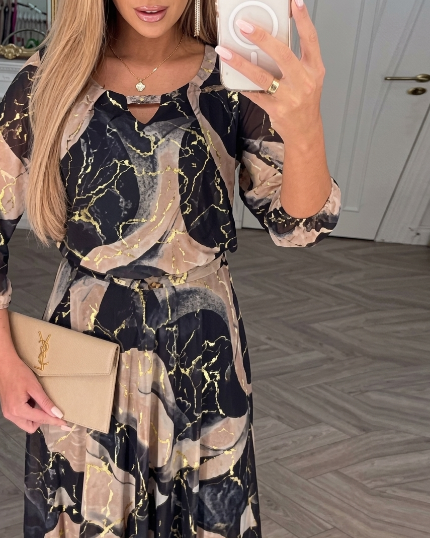 Printed chiffon dress