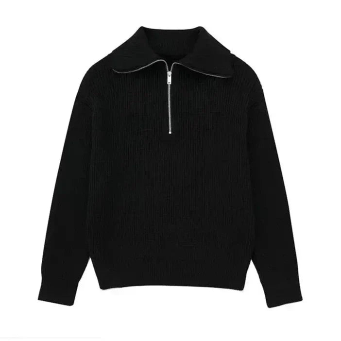 Brian | Striped Zip Sweater