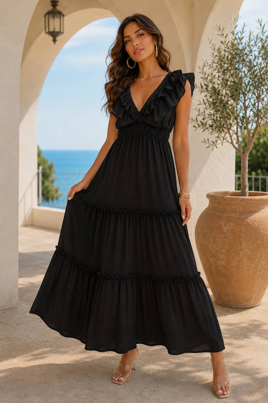Amelia Ruffle Maxi Dress