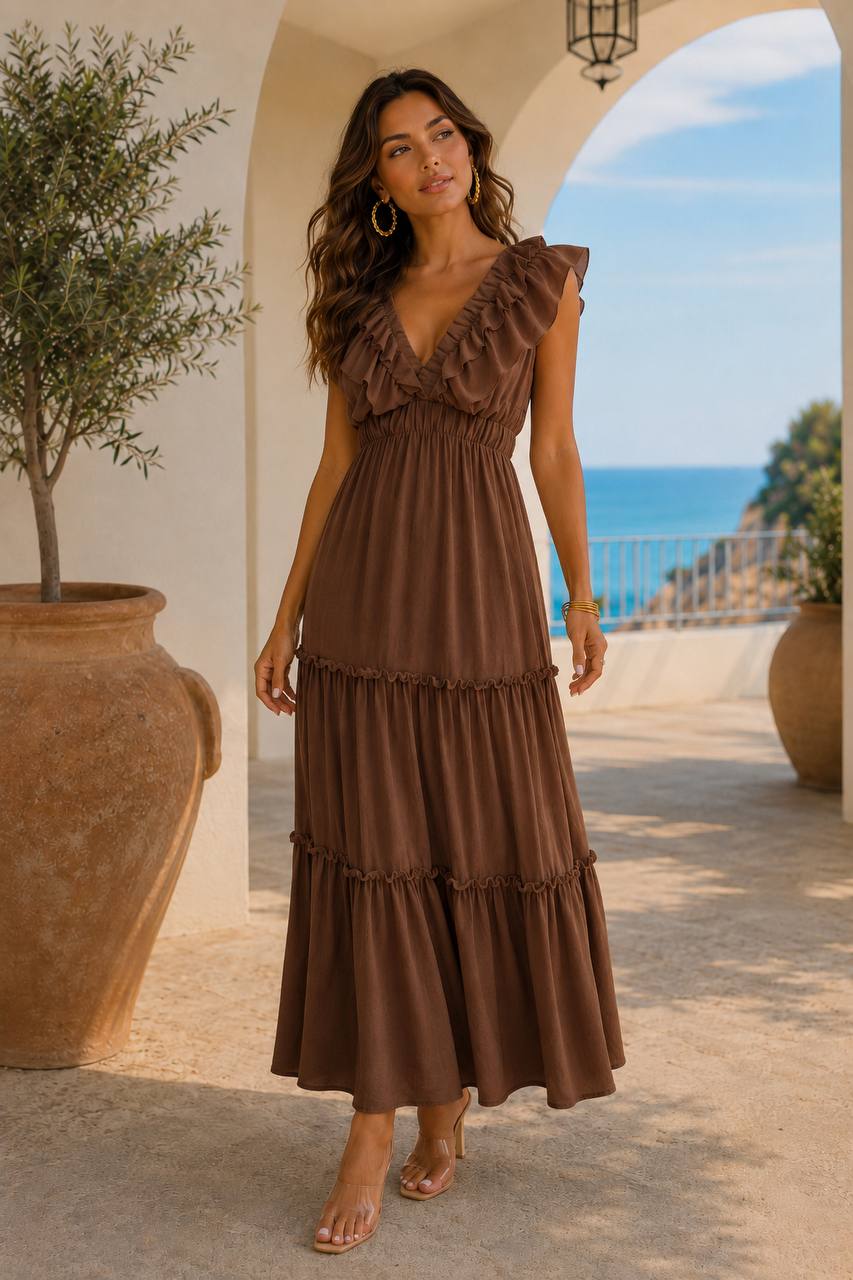Amelia Ruffle Maxi Dress