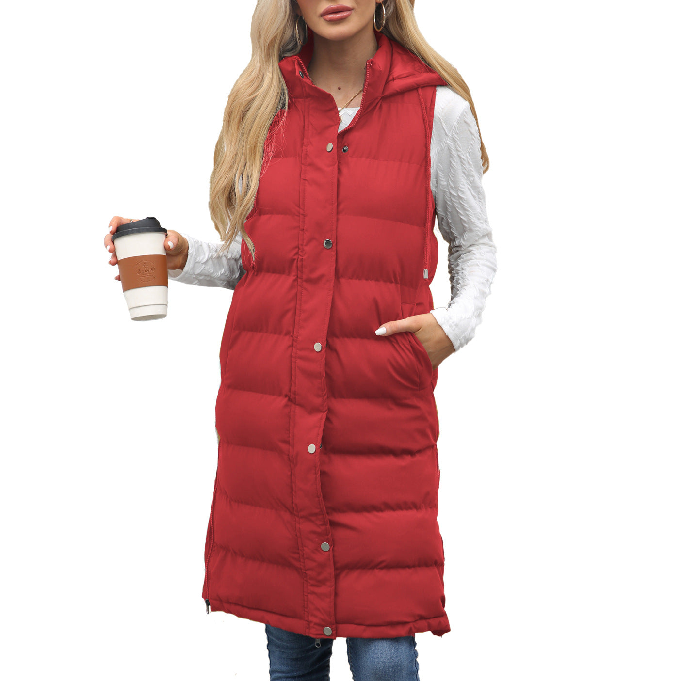 KUTSARA™ - Casual Sleeveless Hooded Long Vest