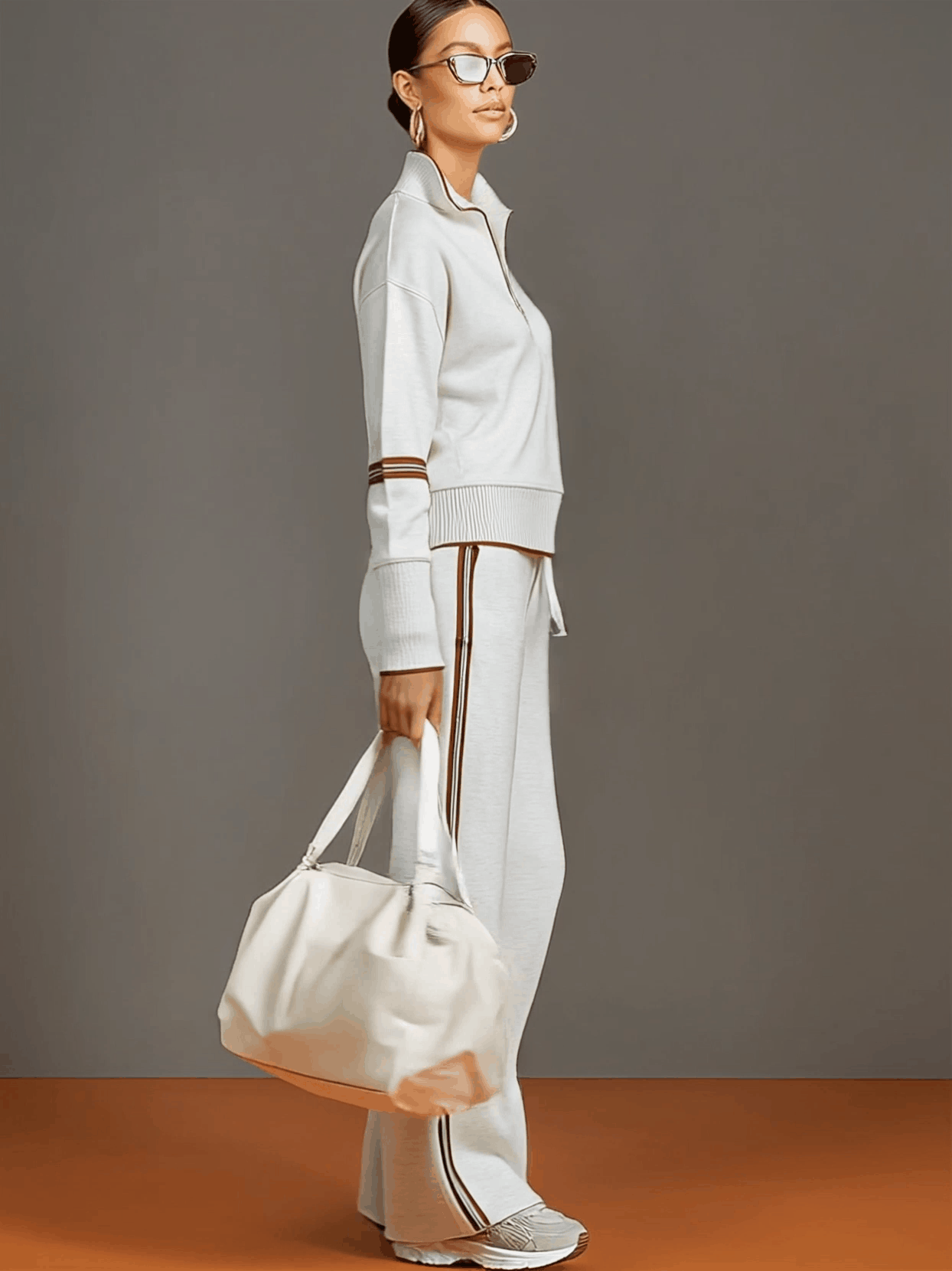 Priscilla - Stylish Sports Set with Half-Zip Sweatshirt