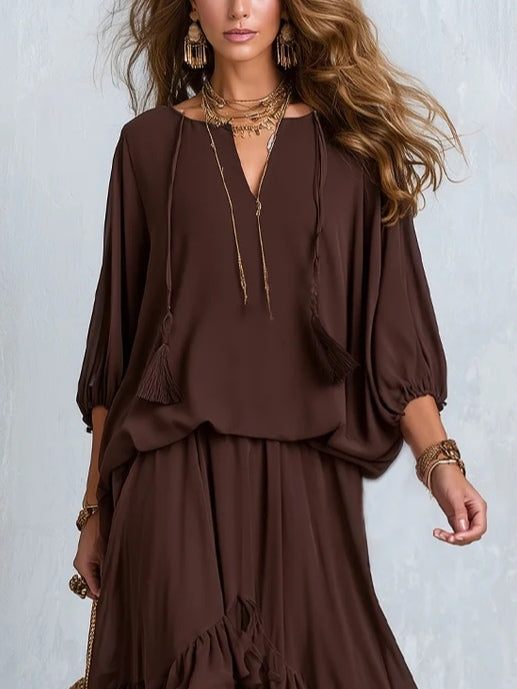 Elena™ Boho Ruffle Two-Piece Set