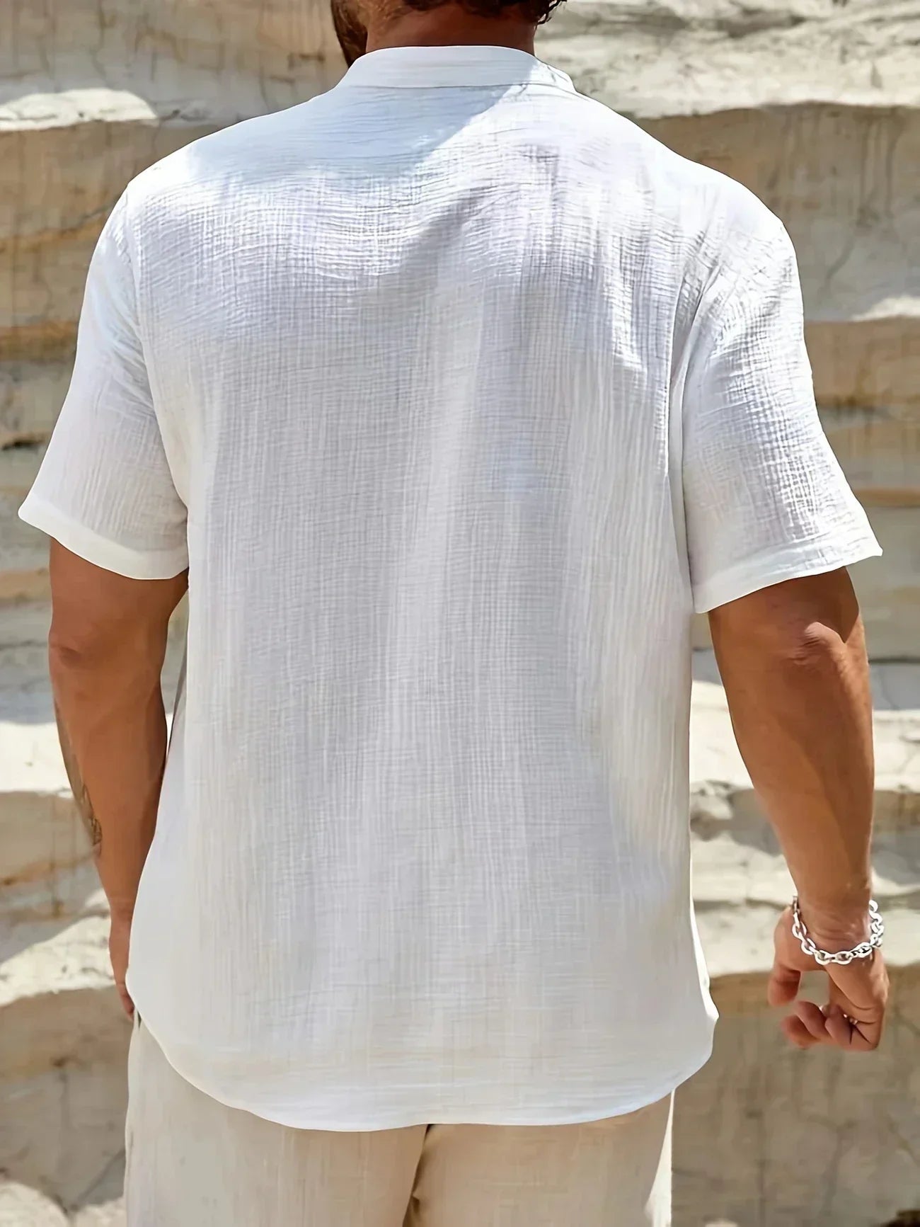 Christian | Elegant Summer Shirt with High Collar