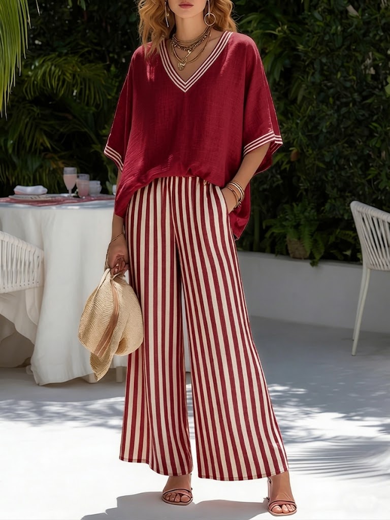 Elvara™ | Luxury Striped Linen Set