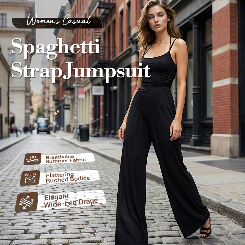 Women's Summer Jumpsuit – Thin Straps, Fitted Waist
