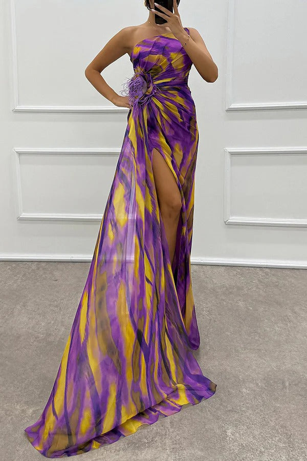 Liora | Off-Shoulder Slit Maxi Dress