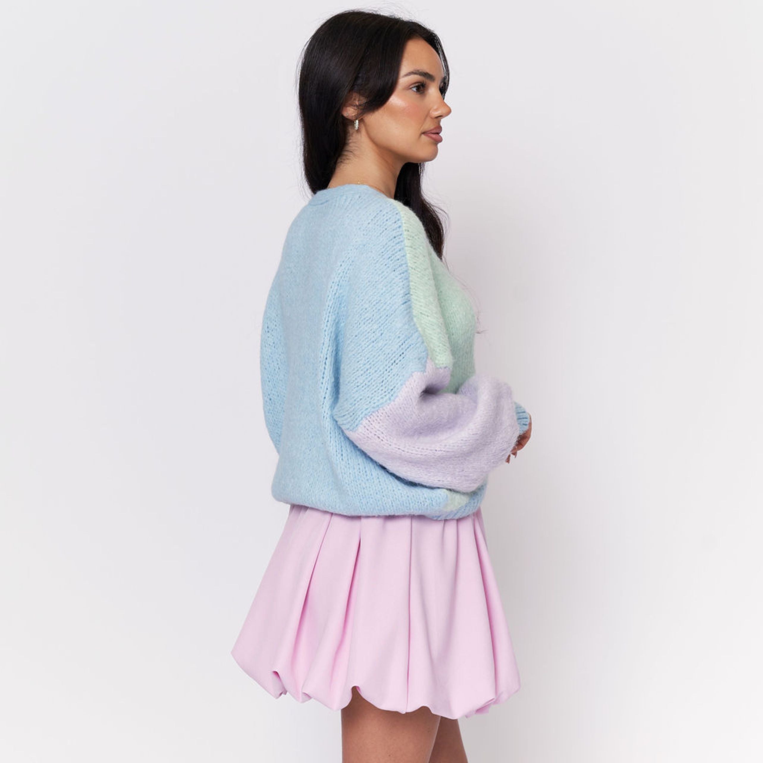 Pastel Velvet Oversized Cardigan