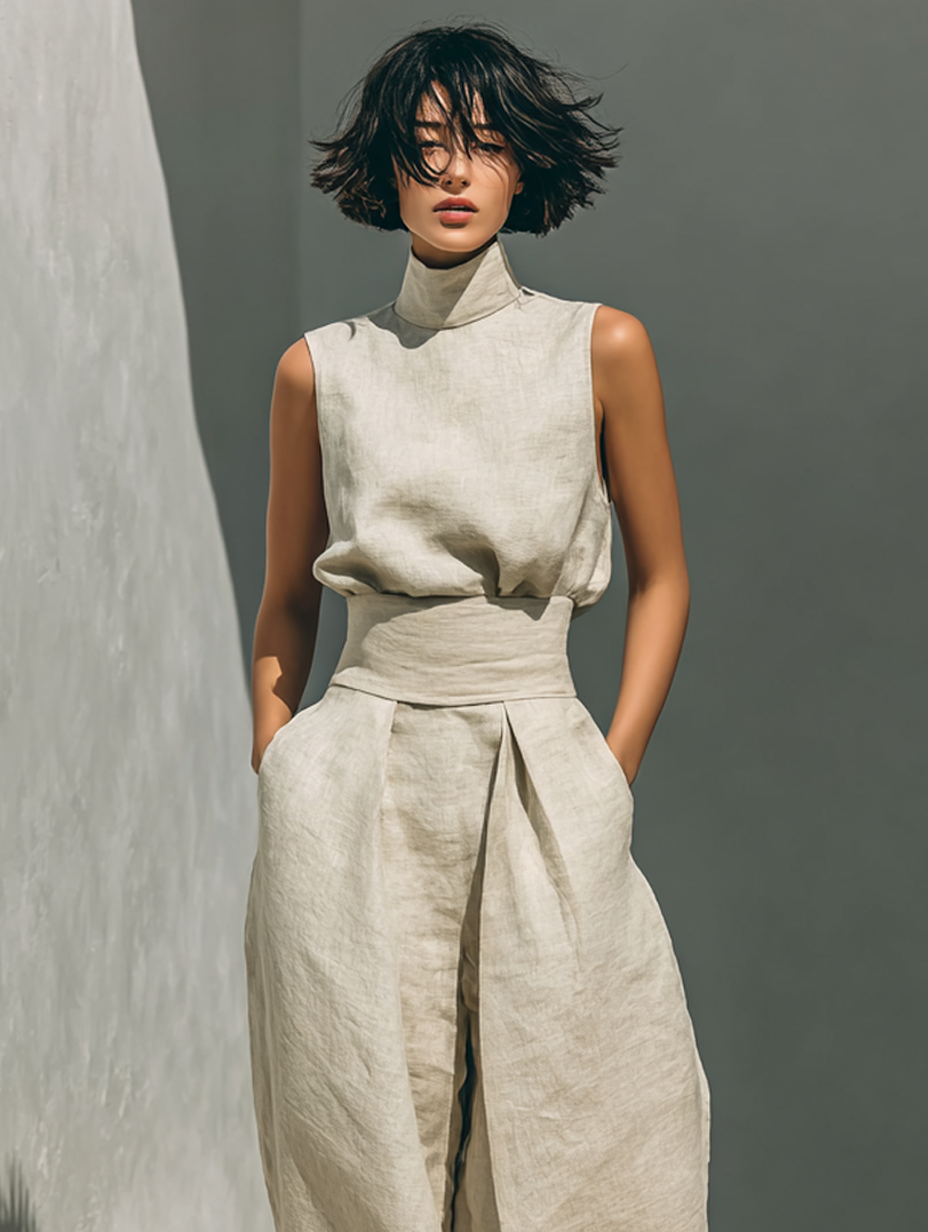 Maria – A minimalist cotton and linen set