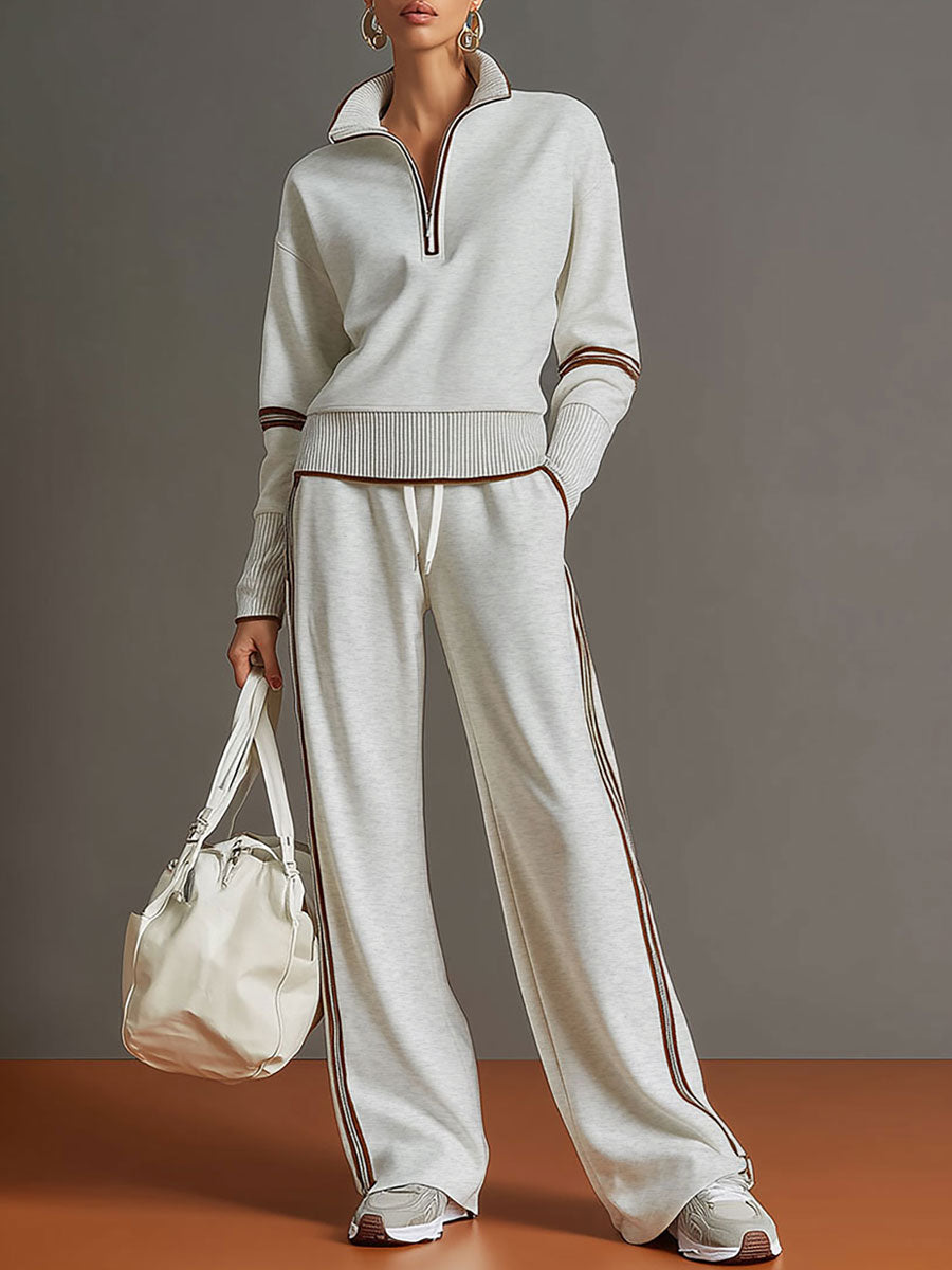 Priscilla - Stylish Sports Set with Half-Zip Sweatshirt