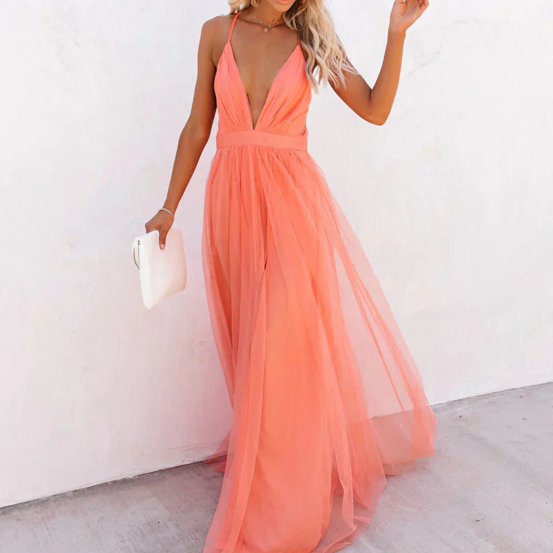DELACROIX | Lumière Corail Maxi Dress