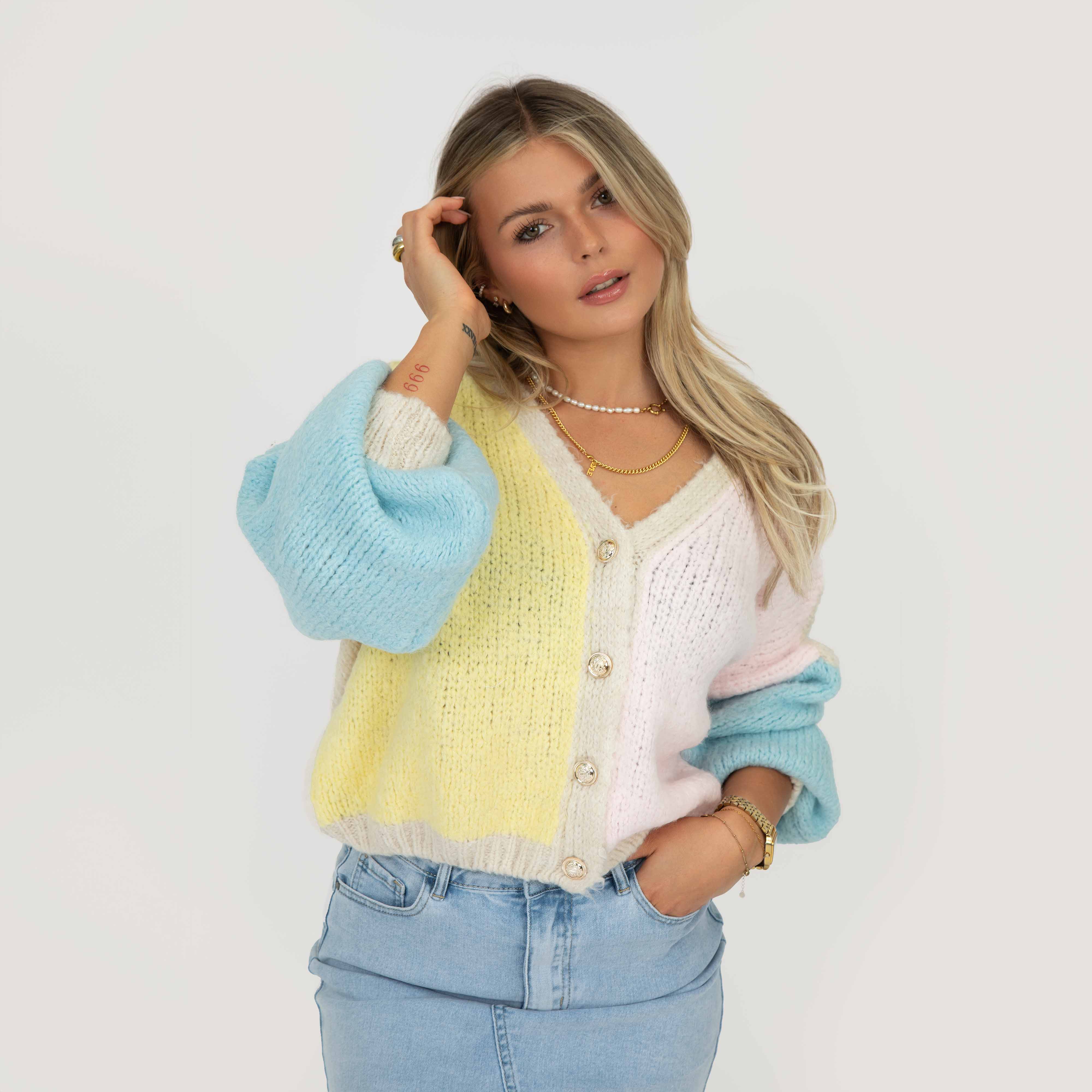 Pastel Velvet Oversized Cardigan