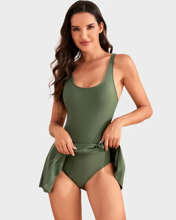 Women's One Piece Tummy Control Tie Knot Swimsuit