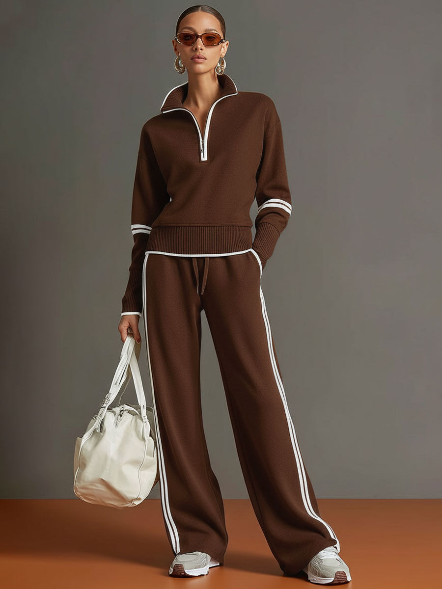 Priscilla - Stylish Sports Set with Half-Zip Sweatshirt