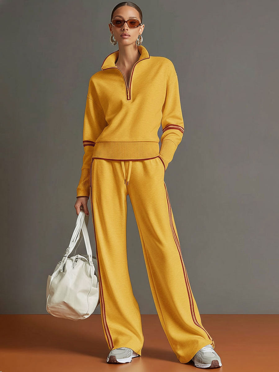 Priscilla - Stylish Sports Set with Half-Zip Sweatshirt