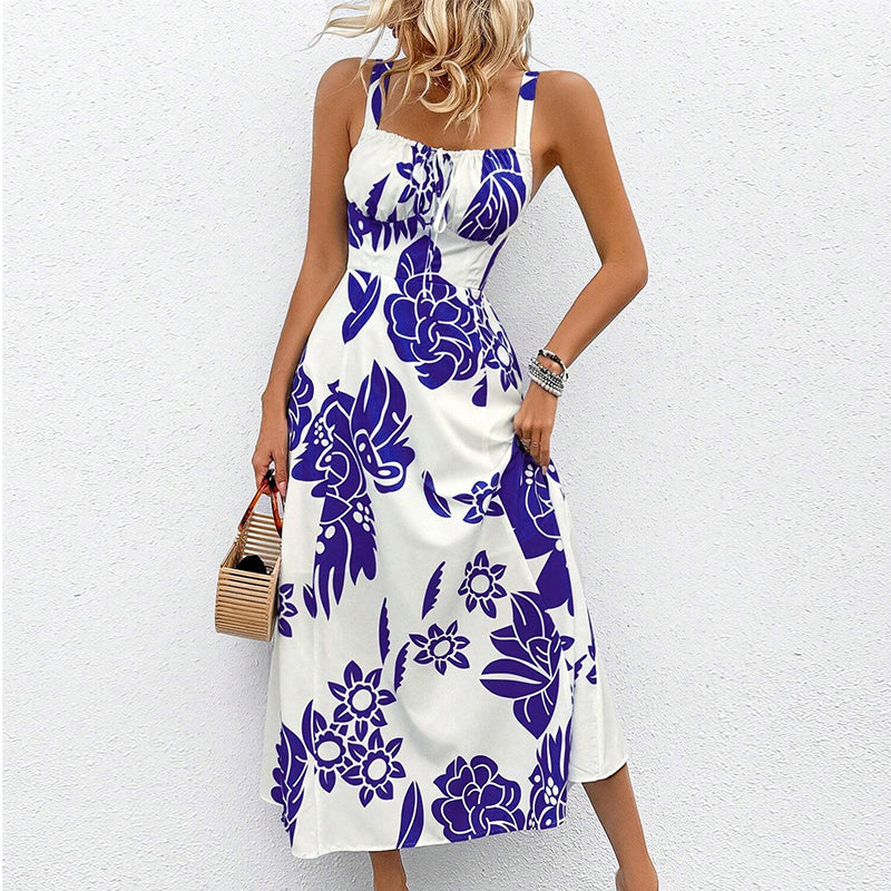 Flower | Floral Print Spaghetti Strap Dress