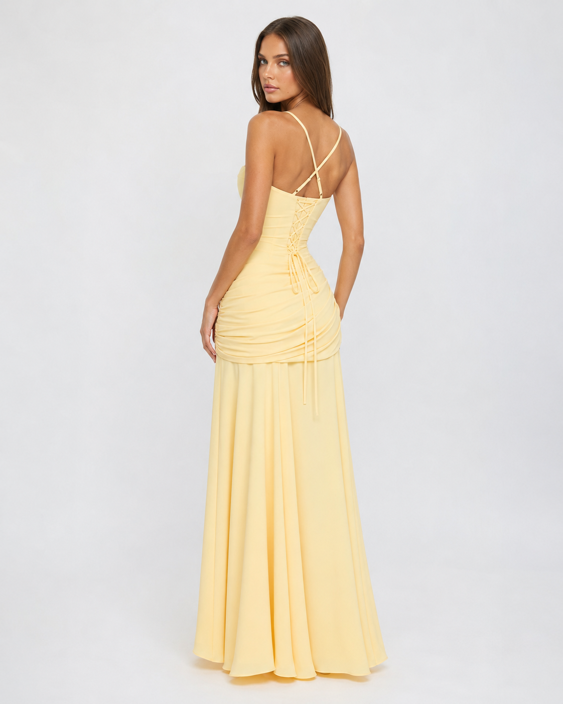 ENIE | Maxi dress with a gathered, square neckline