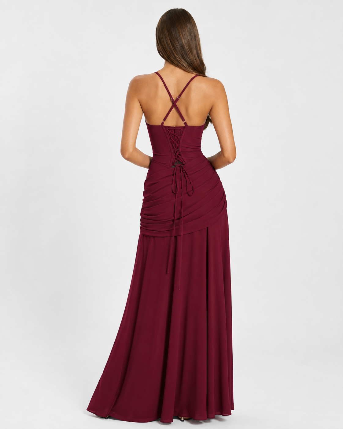 ENIE | Maxi dress with a gathered, square neckline