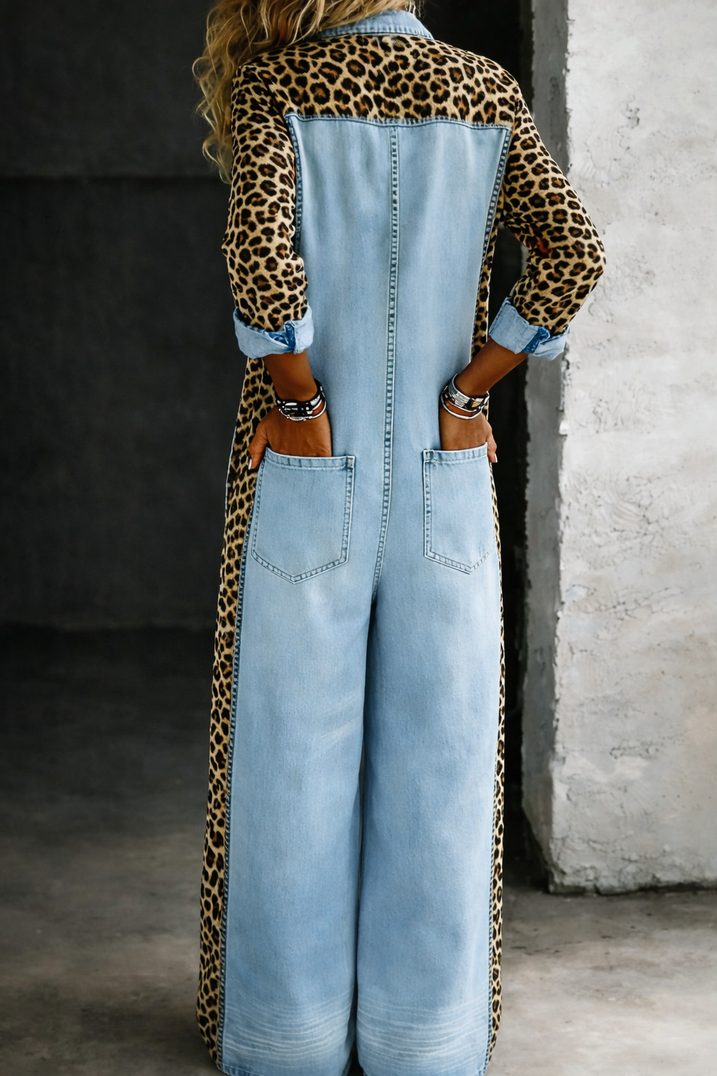 Amanda | One Piece Denim Style Shirt Jumpsuit