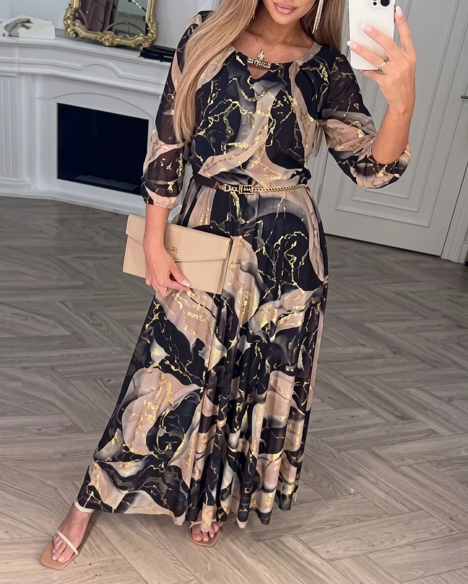 Printed chiffon dress