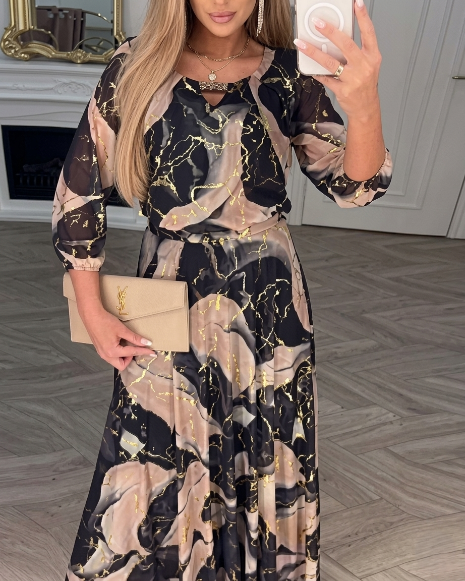 Printed chiffon dress