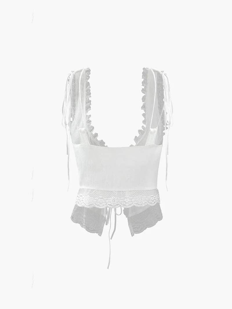 Breeze - Front Tie-Top with Lace Trims