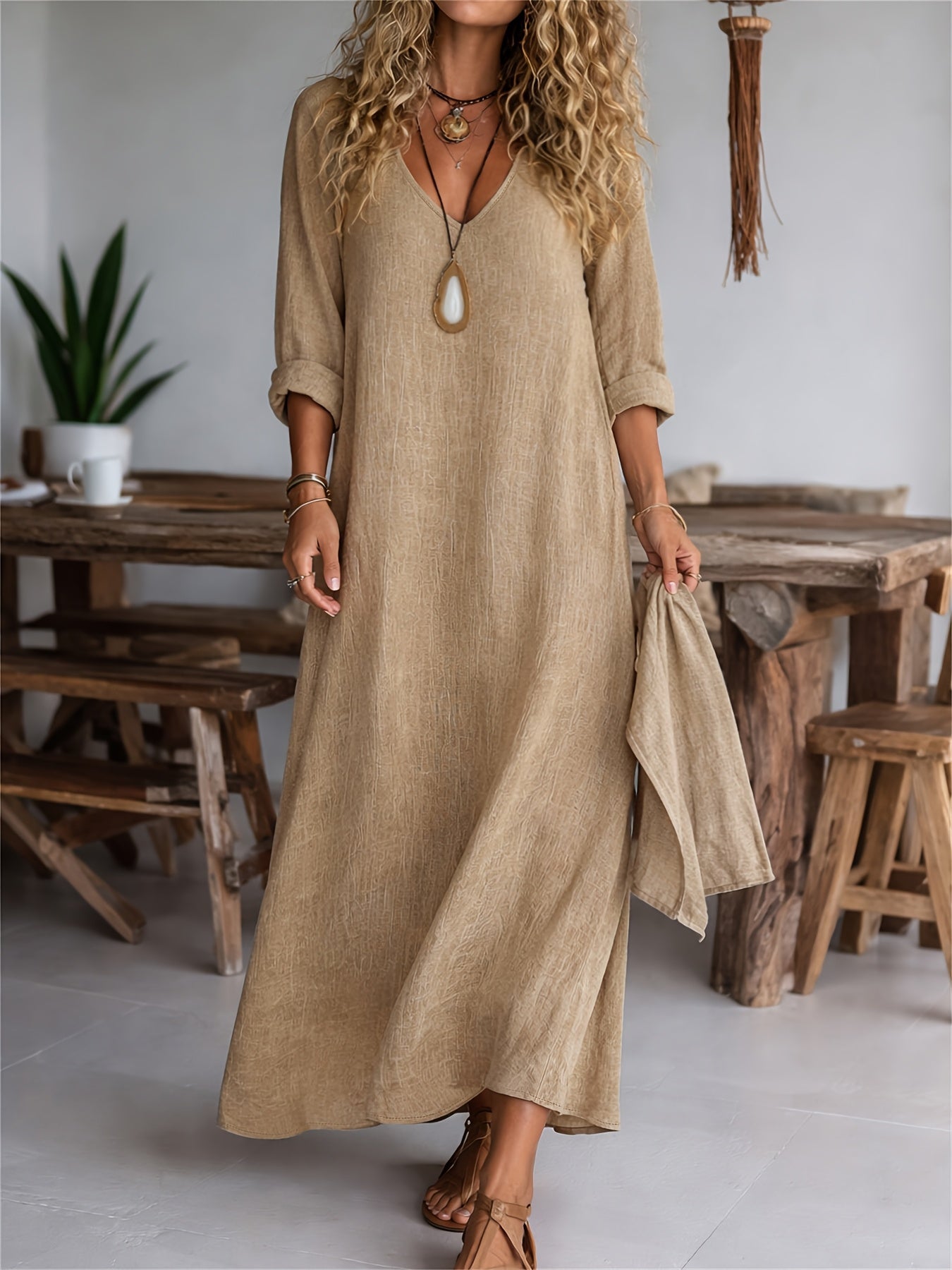 Sorella™ - Relaxed V-Neck Maxi Dress