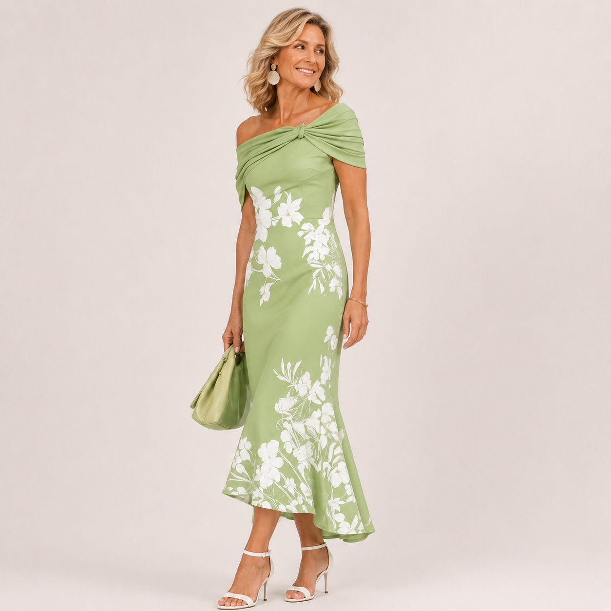 ALTHEA | FLORAL OFF-SHOULDER MIDI DRESS