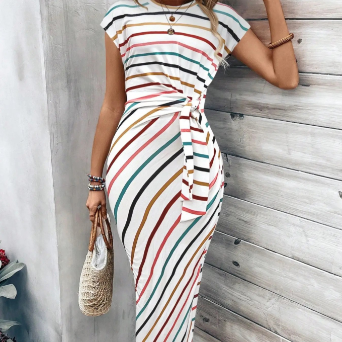 Women's Knot Bodycon Dress – Leopard print, tummy-flattering knot