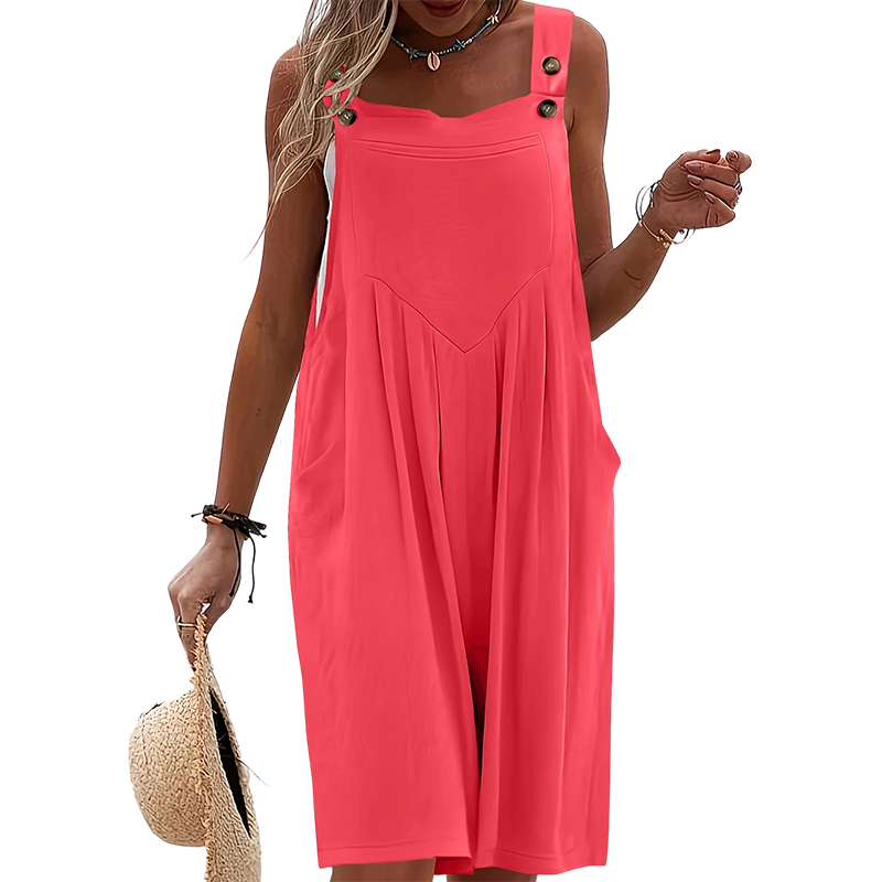 Sleeveless Wide-Leg Relaxed Summer Overall Dress