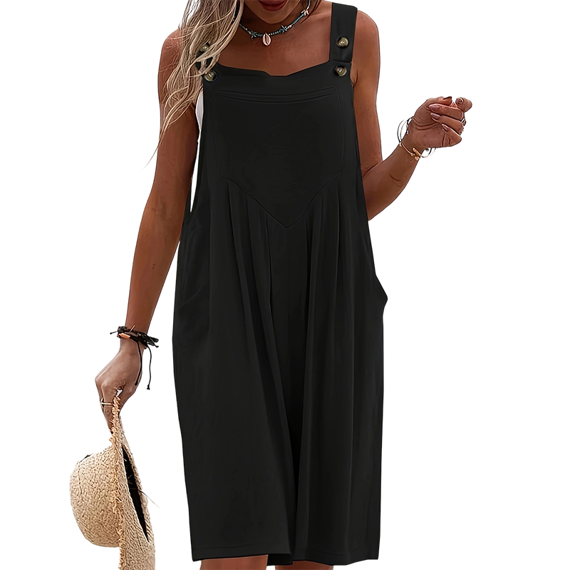 Sleeveless Wide-Leg Relaxed Summer Overall Dress
